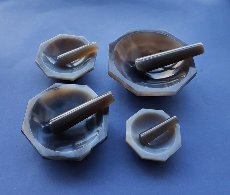 30mm~300mm Natural Agate Mortar and Pestle set for lab use