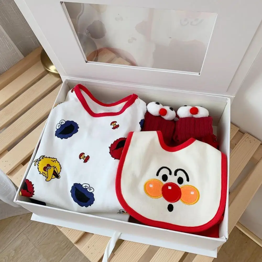 Лидер продаж на Amazon подарочный набор из чистого хлопка для новорожденных Anpanman комплект детской одежды одежда