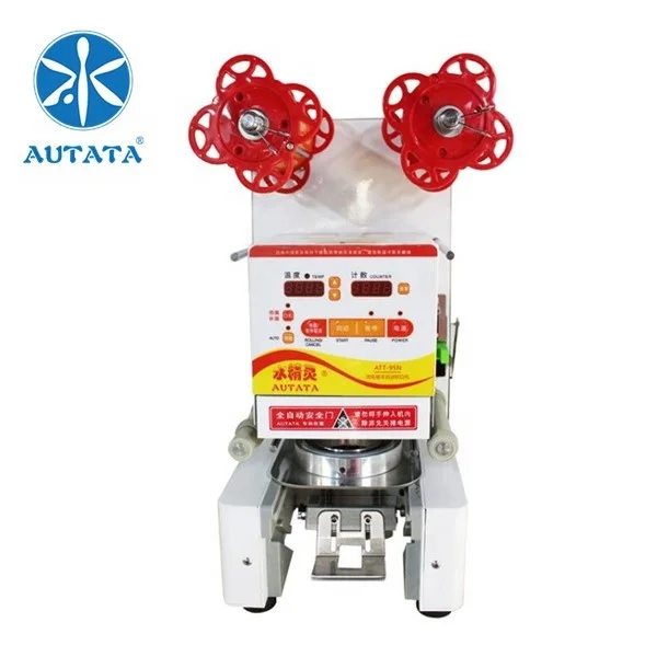 Autata Commercial Automatic Milk Tea Shop Sealing Machine Soybean Milk Juice Plastic Cup Sealing Machine Equipment