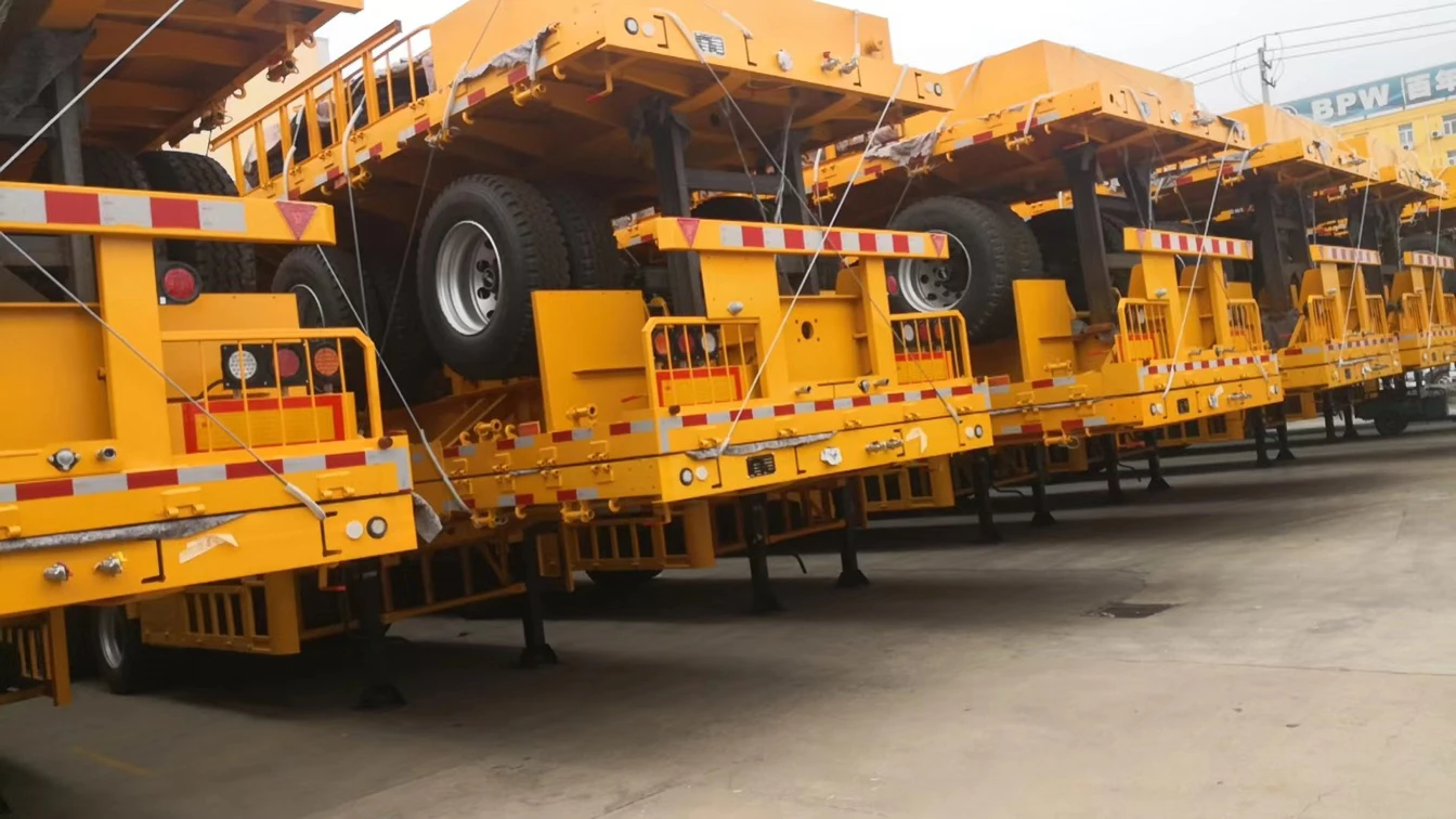 CIMC Lowtest price used 2 3 4 axle capacity 30 to 100t 20ft 45ft 40ft hot sale container truck flatbed semi trailer