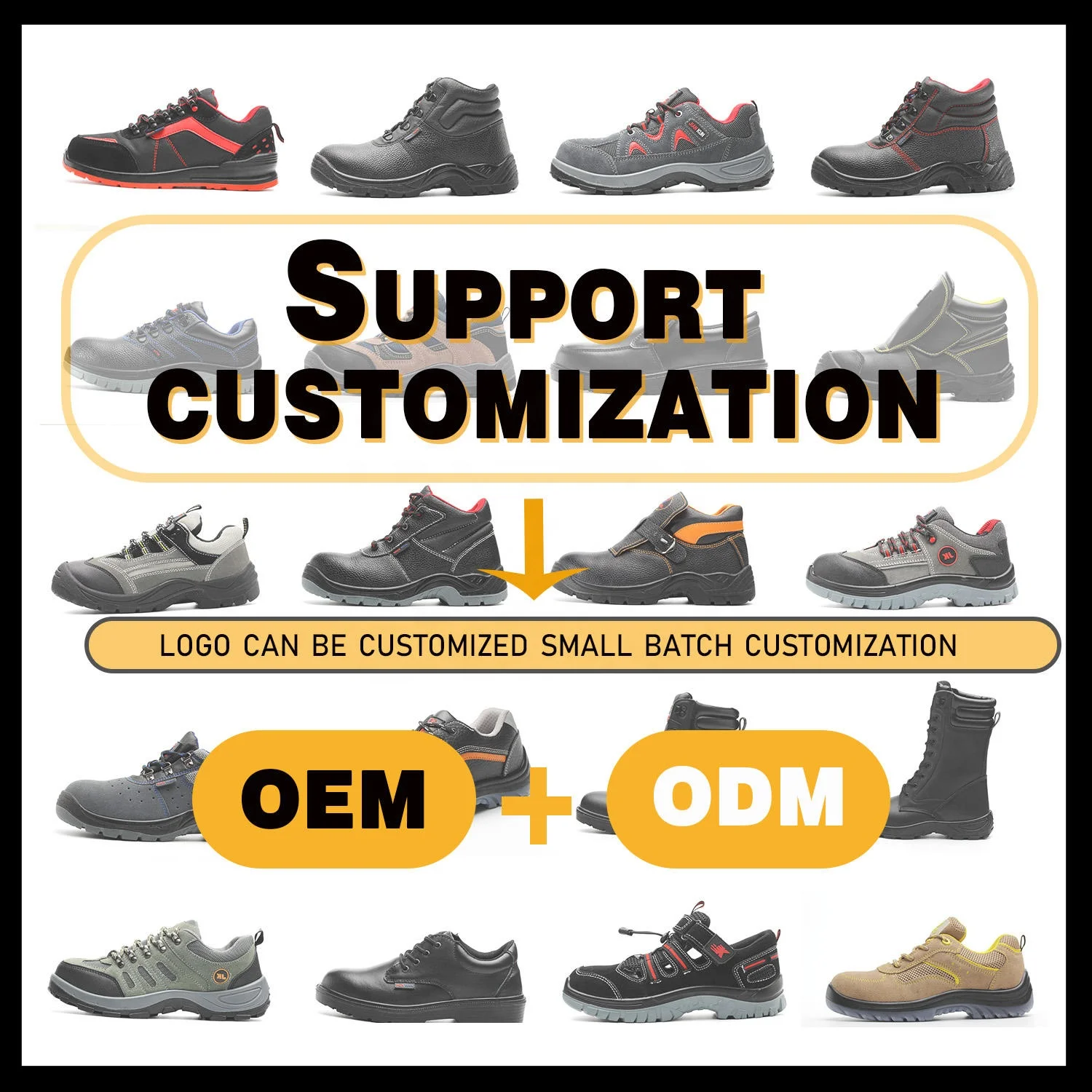 Factory Direct Sales Steel Toe Anti-smashing Waterproof Oil-resistant Acid-base Rain Boots Men PVC Gum Boots