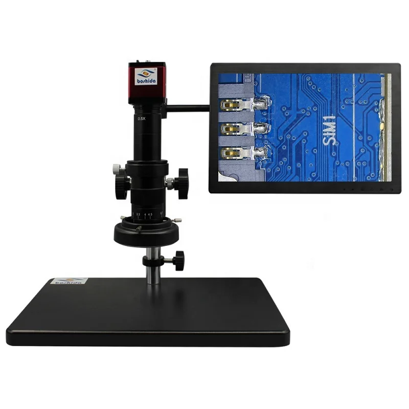 Boshida HD1001A-A01 digital microscope with 12 inch LCD screen can save image for industrial inspection or PCB repairing