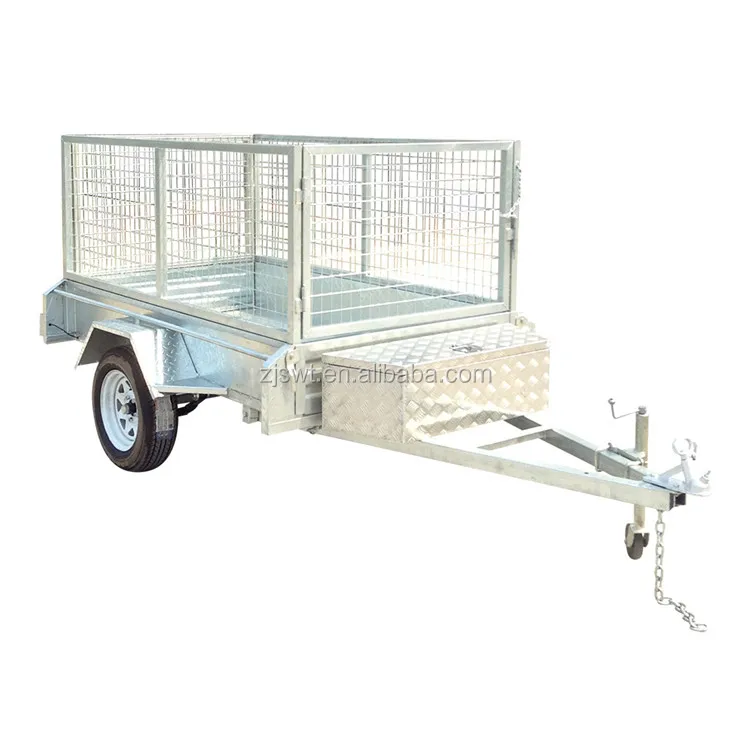 8x4 Box Trailer Single Axle Drawbar Tipping w/ Spring Loaded Shoot Bolts