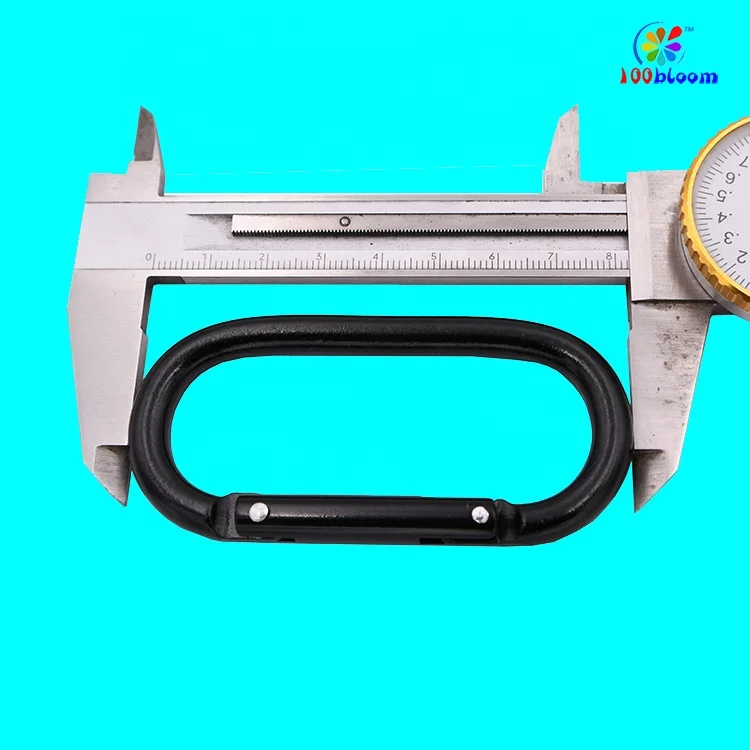 Factory wholesale or retail 8 cm customized color aluminum race carabiner oval carabiner hook bag parts metal buckle