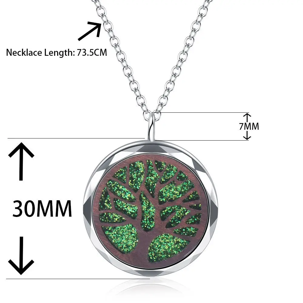 Energinox wooden Aromatherapy Jewelry Locket Buckle Perfume Essential Oil Diffuser Necklace