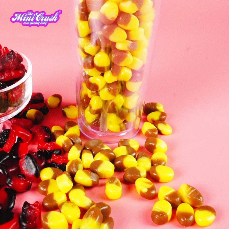 Customized Wholesale Vegan Swedish Candy Block-shaped Halal Gummy Banana Caramel Flavored Swedish Candy