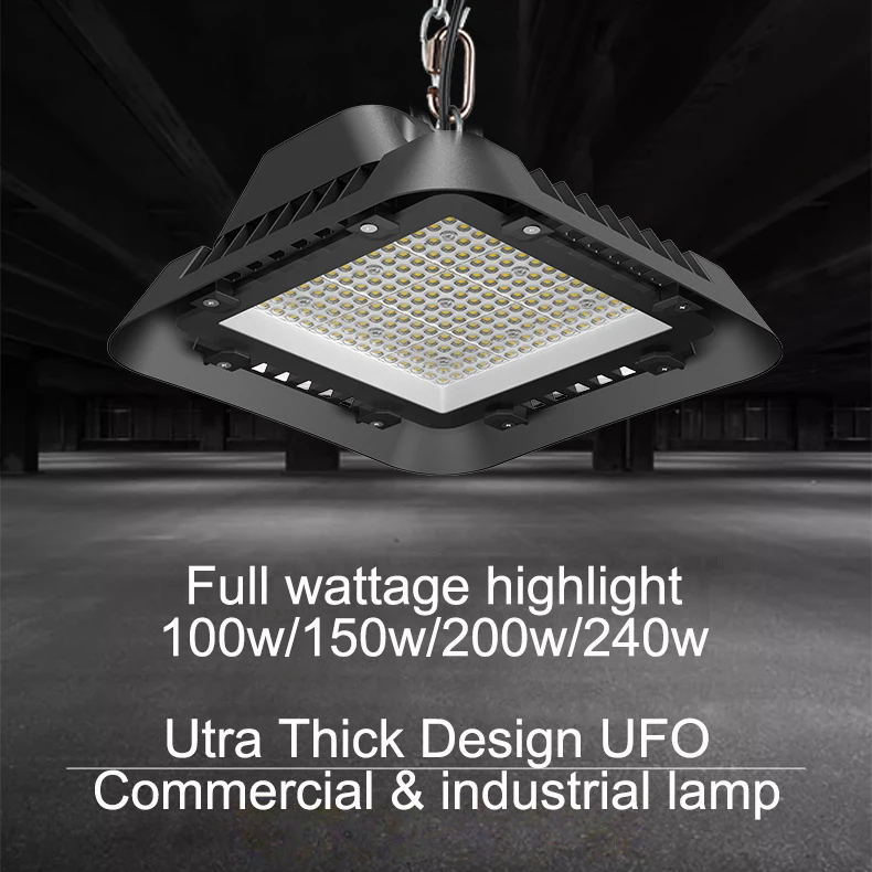 Super Bright 100/150/200W LED High Bay Lights Waterproof Commercial Industrial Market Warehouse Garage Workshop Garage Lamps