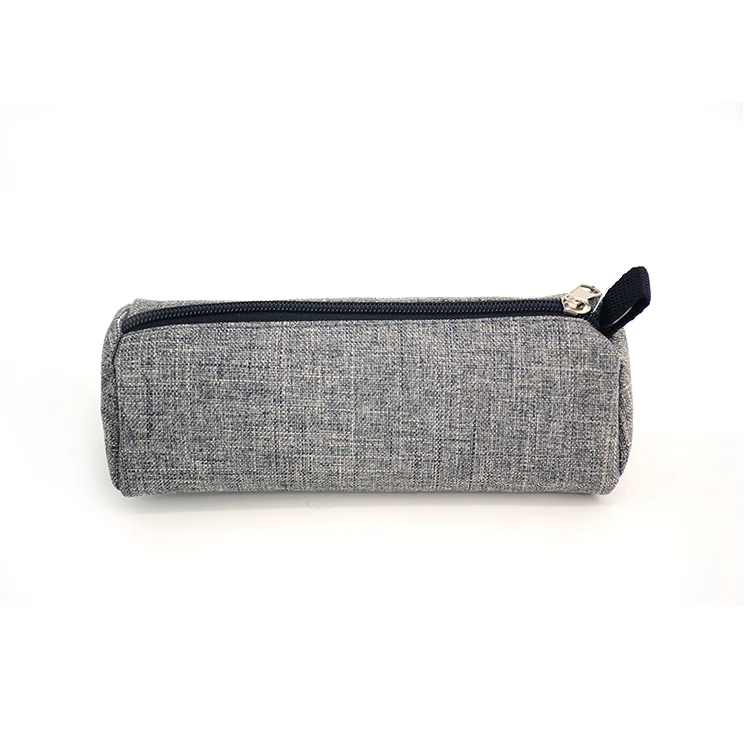 Recycled Fabric Tube Shape School Pencil Case with Zipper Custom Logo