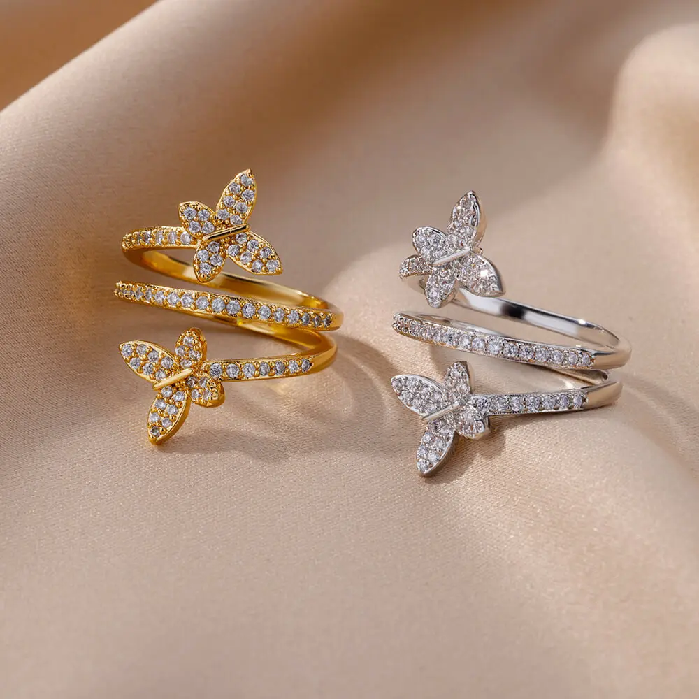 Napkin Diamond Opening Rings the New Simple Luxury Fashion Flower Women Zircon Designer Golden 12 18K Gold Plated CLASSIC CN;SHN