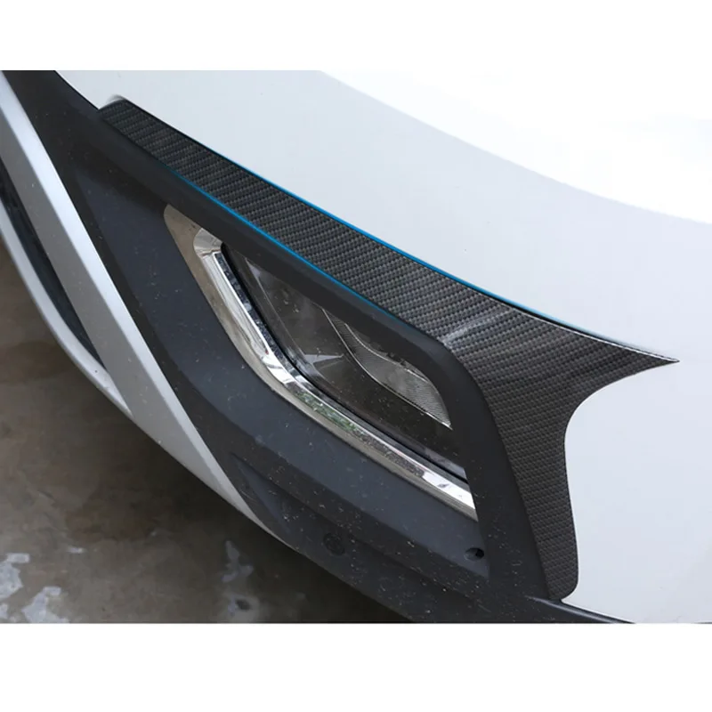 Teramont  light carbon fiber color anti-collision protection strip paste front face protection strip lamp eyebrow sticker