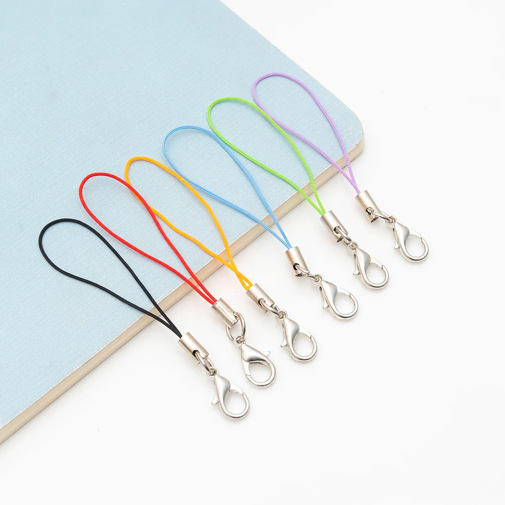 Customized Lanyard Color flexible aluminum tube hanging single ring 12mm lobster clasp lanyard for phone bag jewelry accessories