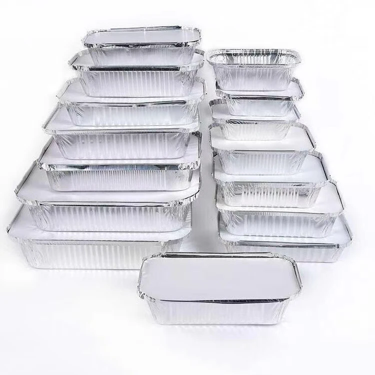 aluminium foil airline container box with lid for food