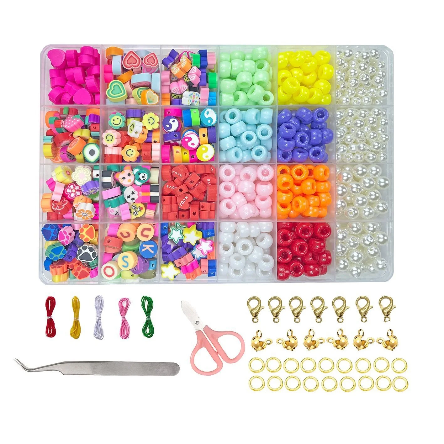 Handmade Polymer Clay Beads 6mm DIY Jewelry Making Bracelets Necklace Kit  DIY Craft Kit Polymer Clay Spacer Beads