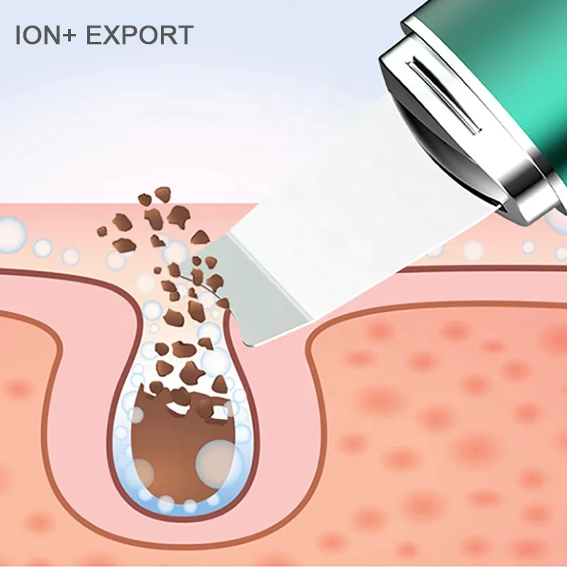 Handheld Rechargeable Professional Ultrasonic Skin Scrubber Vibration Face Spatula EMS Ionic Ultrasonic Face Cleaner