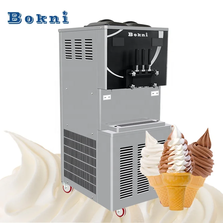 BOKNI Hot Selling Ice-Cream Machine 10  Year Warranty Soft Serve Ice Cream Machine Sale Double System Ice Machine