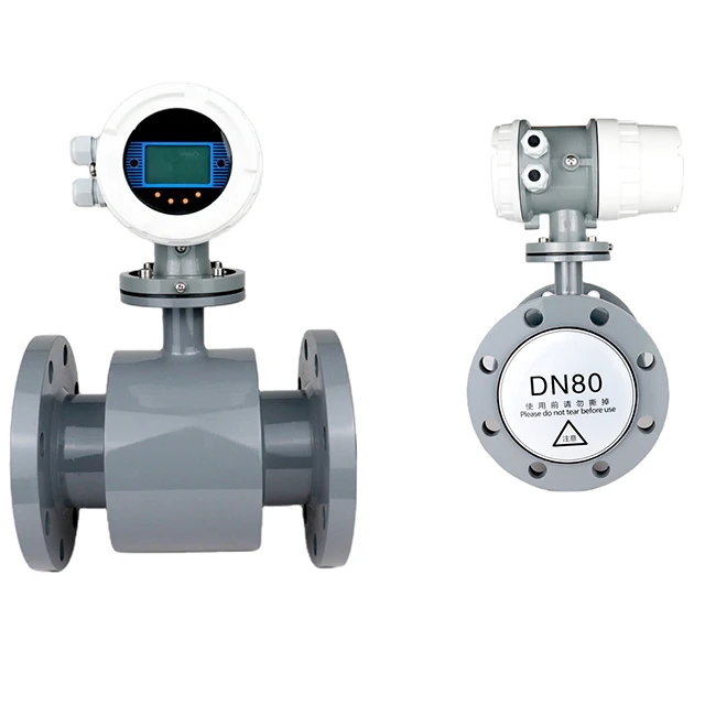 Hot-selling high precision 4-20ma stainless steel flange split type process acid water electromagnetic flow meter