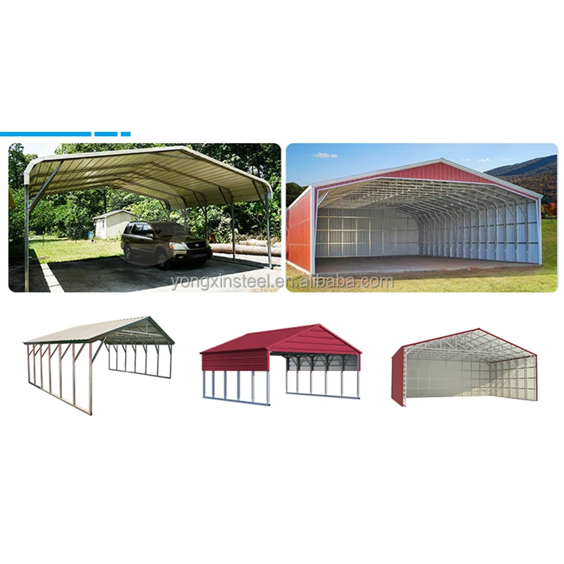 High Quality Prefab Steel Structure Carport Building For Supermarket With Car Parking Prefabricated Steel Garage