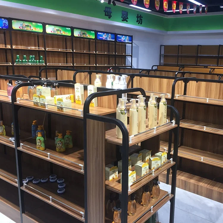 
Modern Cheap And Popular Retail Store Display Rack Wood Wall Hanging Furniture Gondola Shelf &Supermarket Shelf 