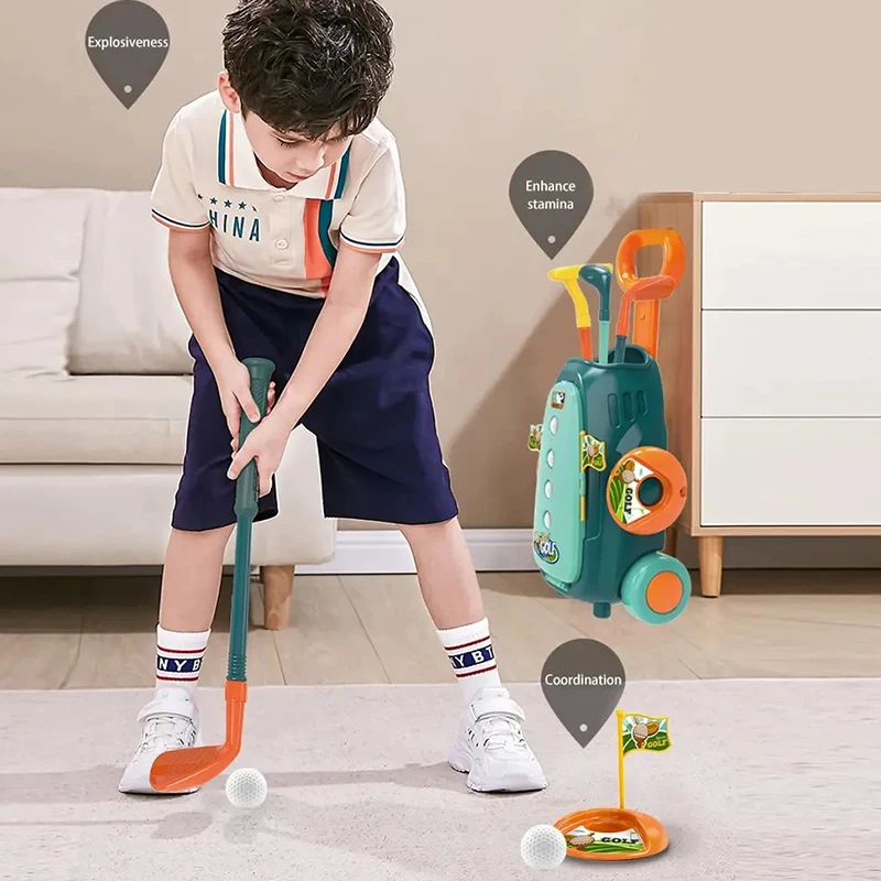 2024 New Arrivals Funny Indoor Kids Golf Set Sport Toys Kids Plastic Golf Toy Toddler Kids Golf Set