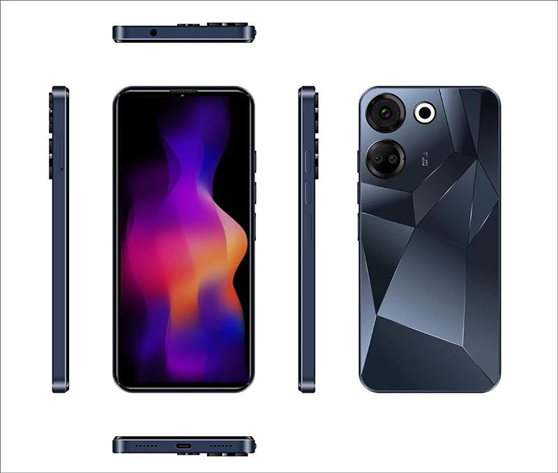 S805 4000mAh Android 11 6.52inch 64GB ROM 4G Celular Phone Dual Sim Card Slots Face Unlock 3G & 4G Smartphone with Fingerprint