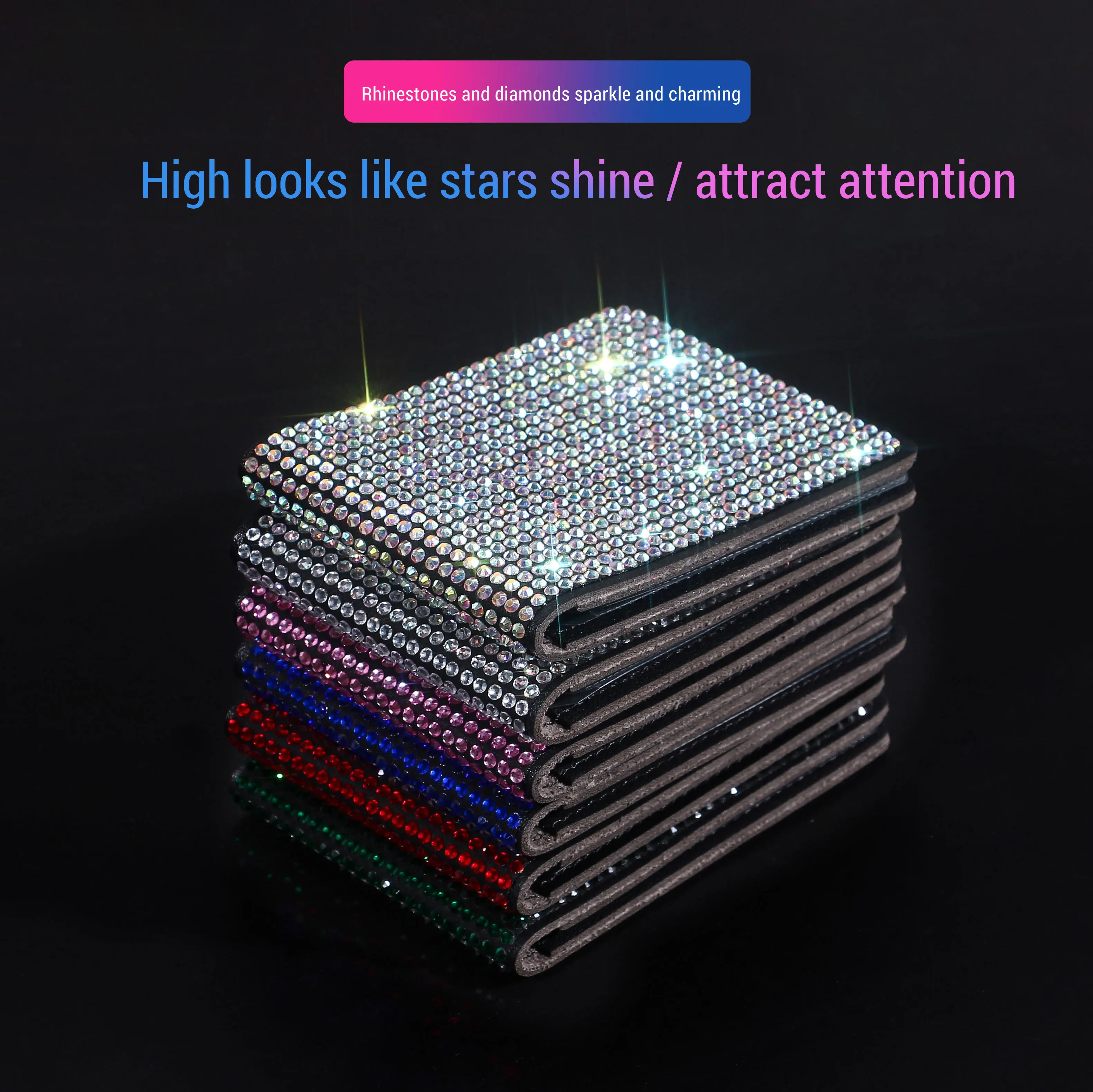 Diamond Leather Car Driving Documents Auto Driver License Credit Card Bag Case Car Storage Car Accessories Interior Woman Girls