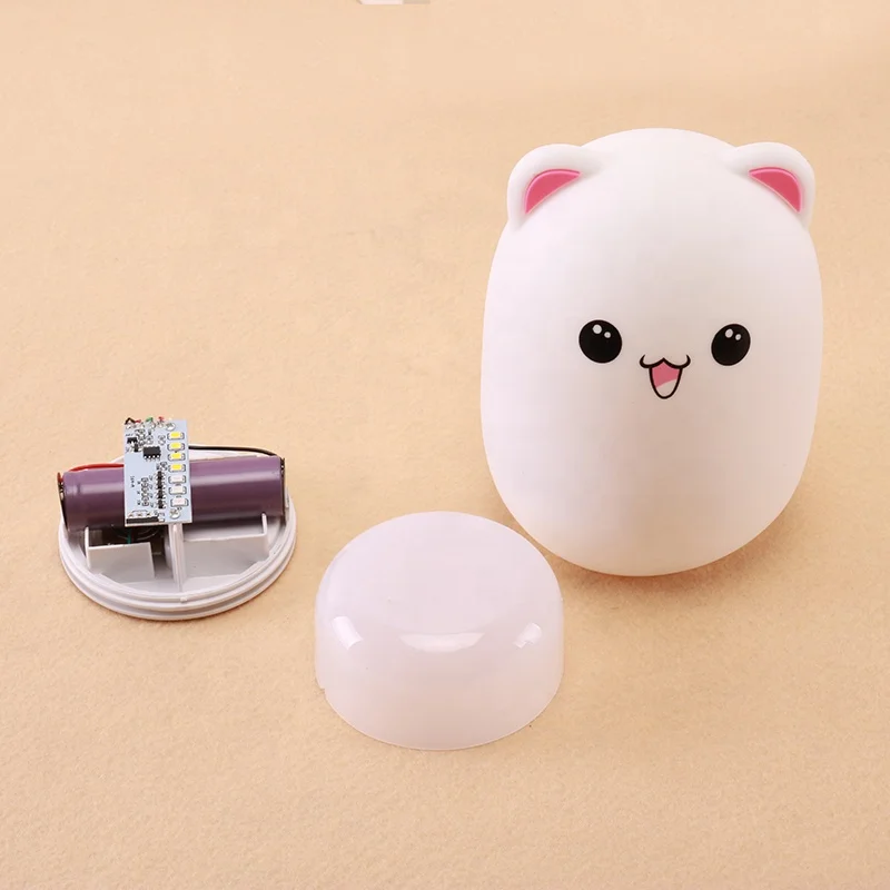 Цветной силиконовый светодиодный ночник с дистанционным управлением Amazon, лампа с медведем и животными