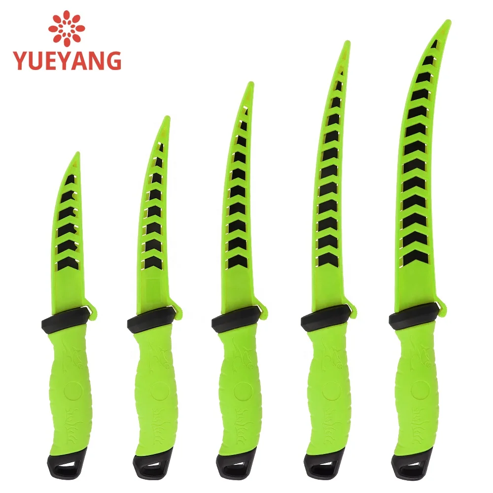 YUEYANG Customized Design OEM PP+TPR Handle Fishing Knife Fish Fillet Knife Stainless Steel Boning Knife