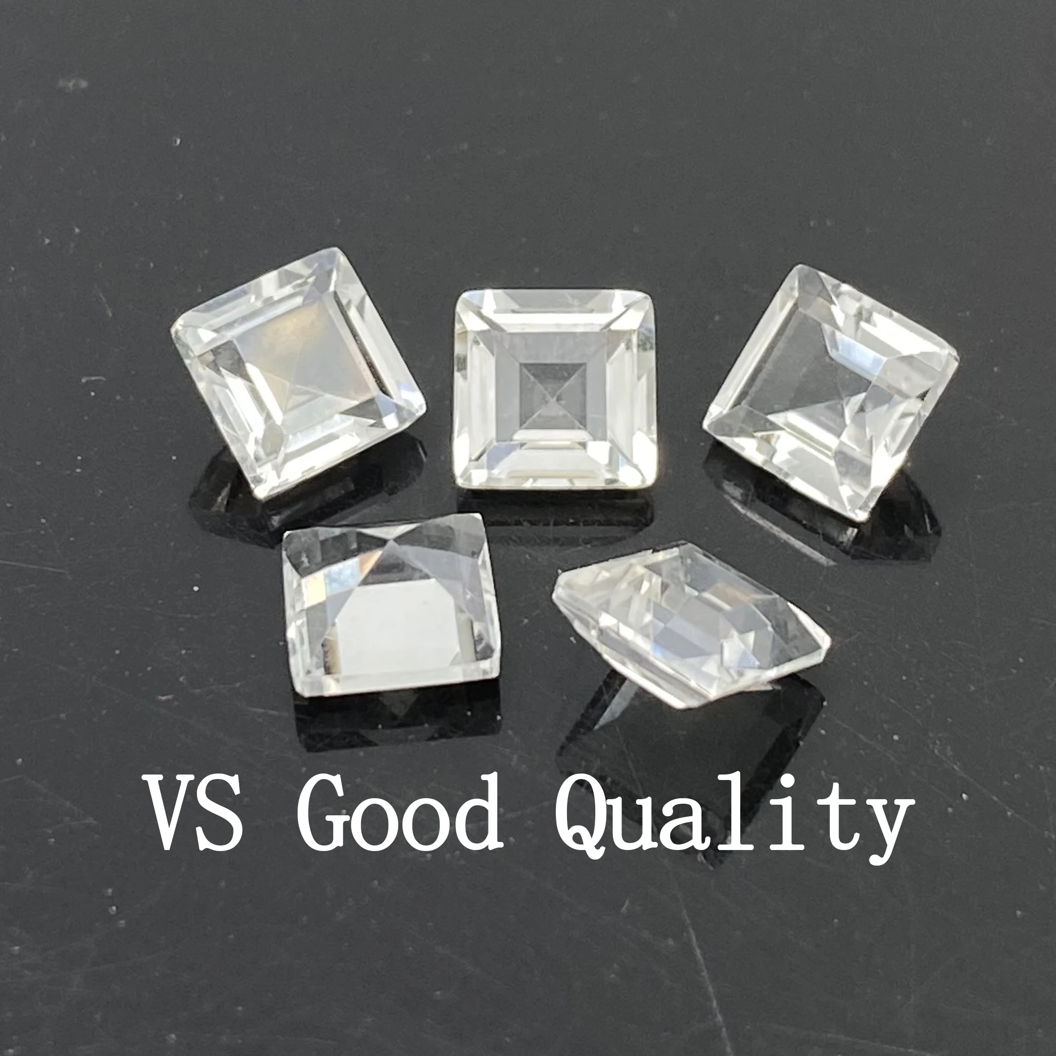 Square 2.0mm ~ 10.0mm High Quality Faceted Crystal Quartz Gemstones Natural Clear Quartz For Jewelry Making Natural White Quartz