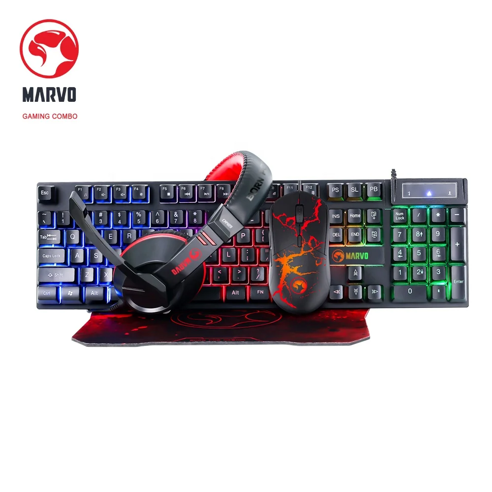  Проводная игровая клавиатура и мышь Marvo CM409 набор для мыши с наушниками настольного