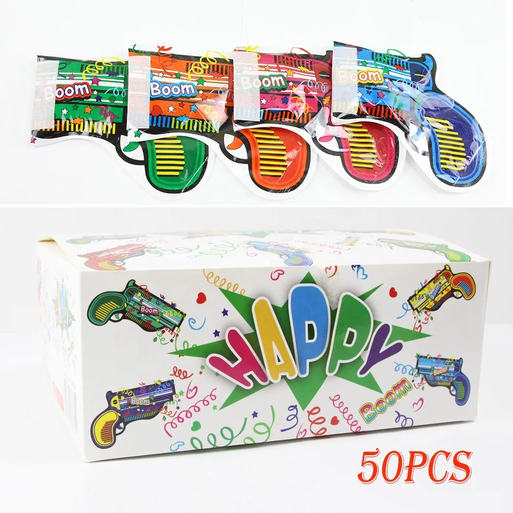 2023 Funny Inflatable Toy Fireworks Gun, Handheld Confetti Cannons Party Poppers Guns,for Christmas Birthday New Year