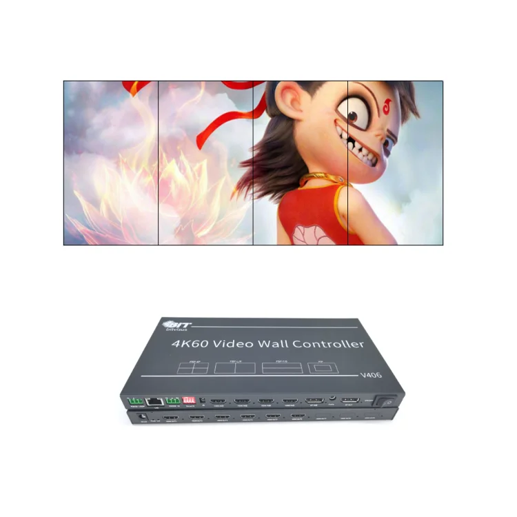 High Quality LCD wall 4k 2x3 2x2 video wall processor IR HDMI Video Wall Controller