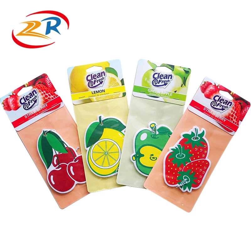 Different Fragrance Hanging Fruit Design Customized Paper Custom Car Air Freshener