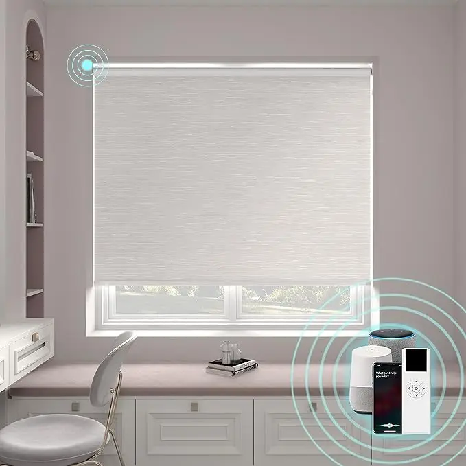 Customized Blackout Wifi Control Shades Dual Tuya Zigbee Electric Motor Window Motorized Day And Night Roller Blinds