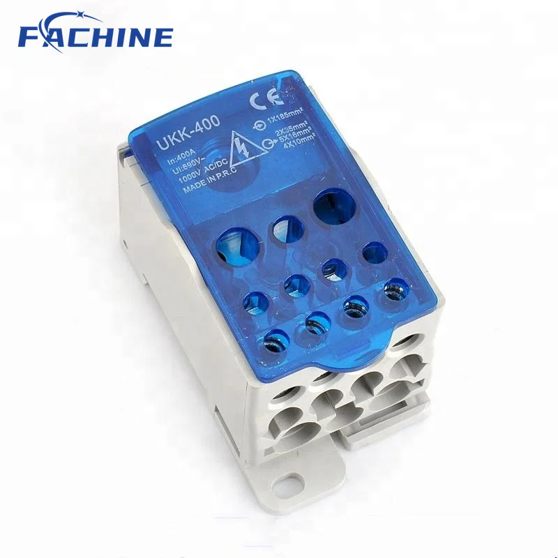 UKK Junction Box UKK400A DIN Rail Mounted Terminal Blocks Screw Terminal Blocks High Amp Distribution block