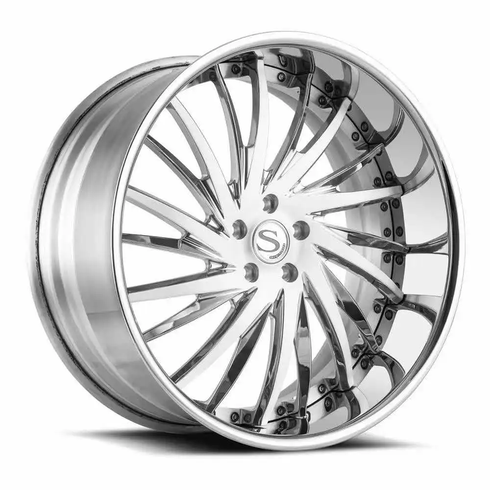 Custom popular style 2 piece 18 to 24 inch aluminum alloy forged mag whee rims with factory price