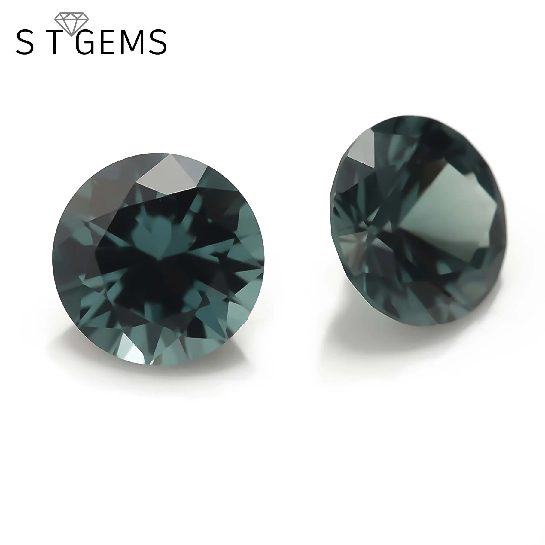Round Brilliant Cut Loose Gemstone Wholesale 152# Green Synthetic Spinel Stones