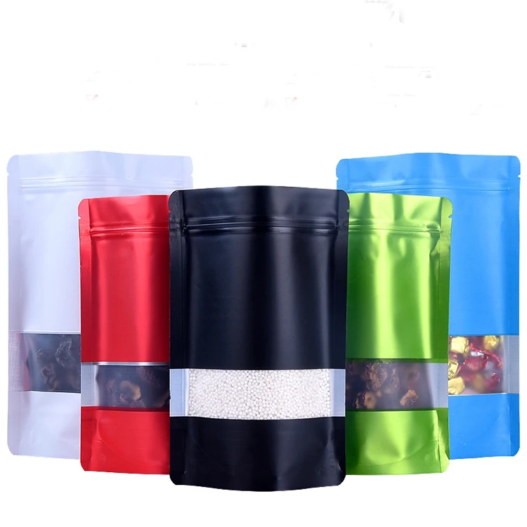 Custom Print Stand Up Doypack Pouch Aluminumh Foil Lined Food Tea Packaging Bag With Window