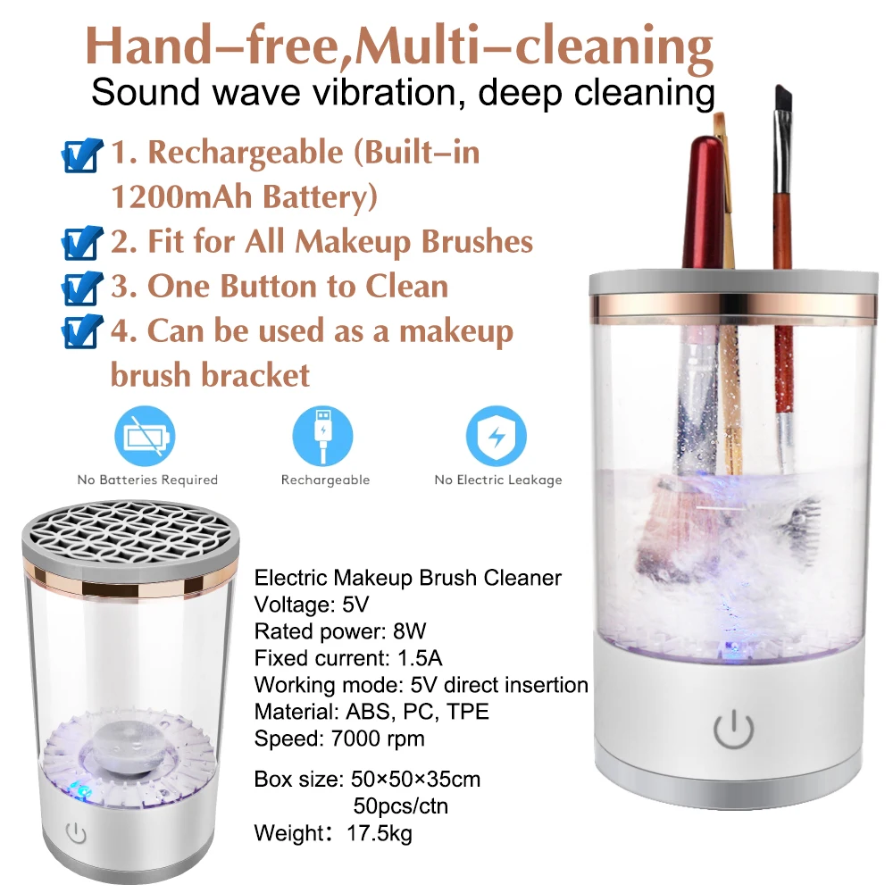 Electric Makeup Brush Cleaner New USB Automatic Spinning Cosmetic Brushes Cleanser Tools