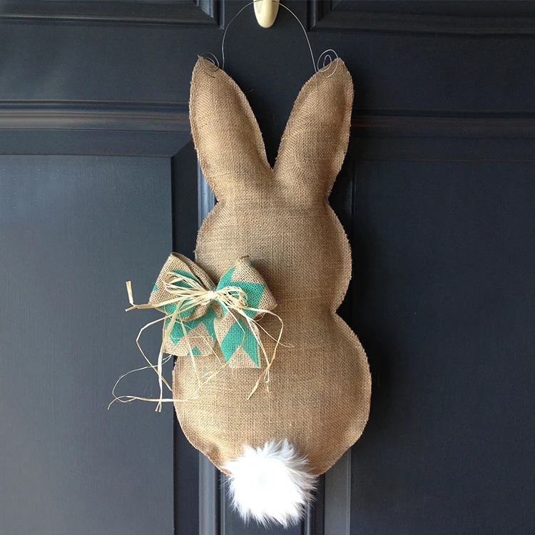 
CFP A111 Stocked Jute Door Easter Bunny Porch Deco Hanger 