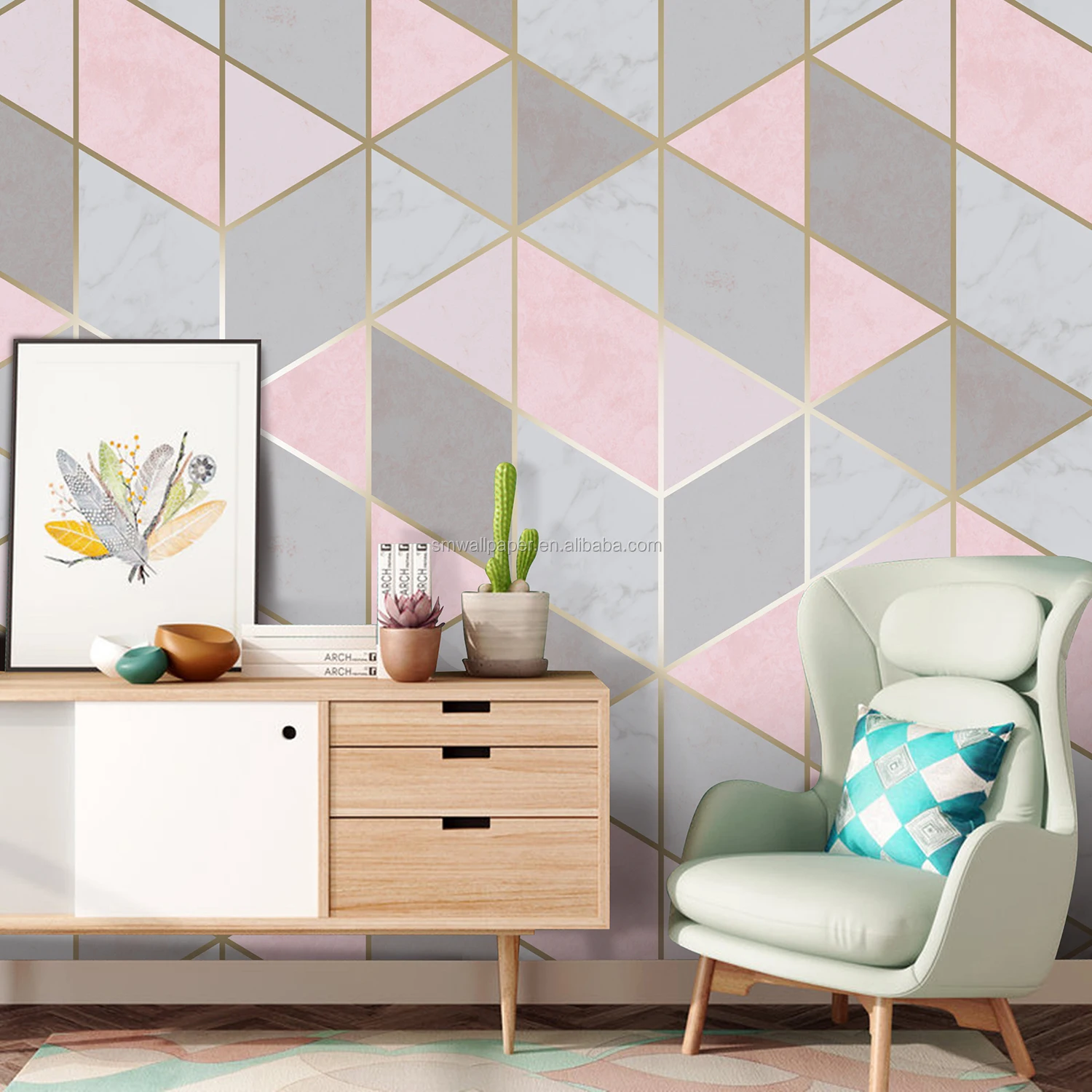 Beautiful Wallcovering vinyl wallpaper roll 3d wall panel modern fashionable wallpaper for decor