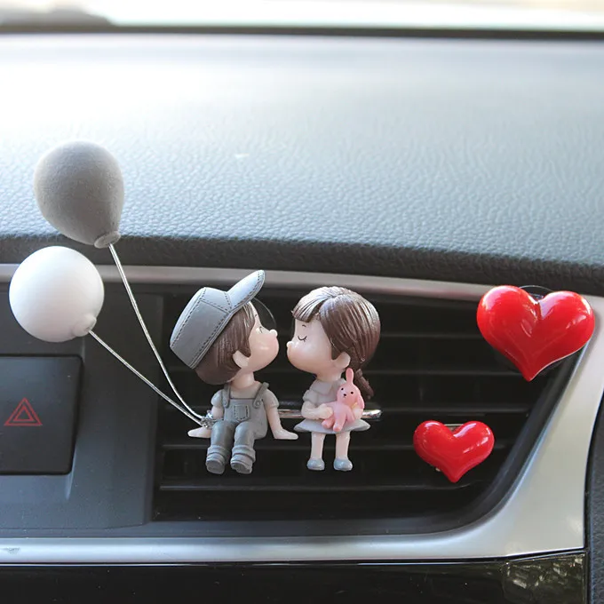 Cartoon Character Doll Cute Couple Balloon Air Conditioning Outlet Perfume Clip Car Freshener Air Perfume Car Ornaments