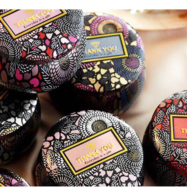 Best Price Wholesale Nature Aromatherapy Tin Can Scented Dried Flower Candle In Bulk Set Gift Box