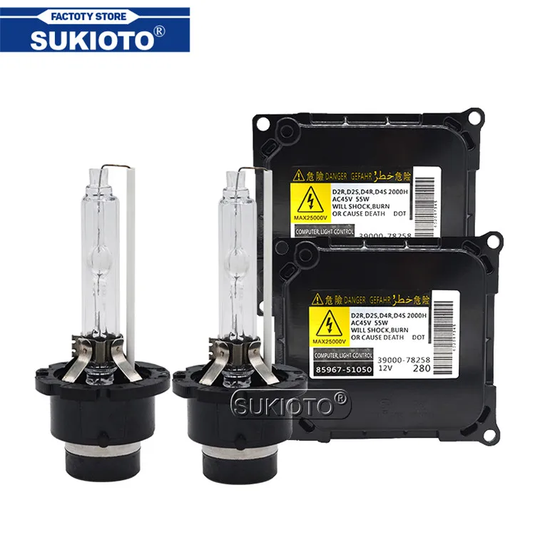  SUKIOTO 55W Xenon D4S HID Headlight Kit D2R D2C D2S KIT 6000K 4300K 8000K 85967-51050 For Toyota