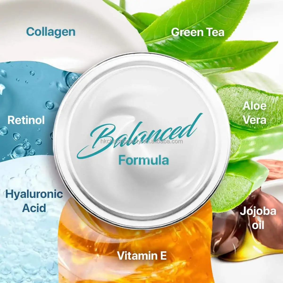 korean 5% hyaluronic acid retinol collagen anti aging face skin care whitening facial cream lotion Moisturizer for glowing skin