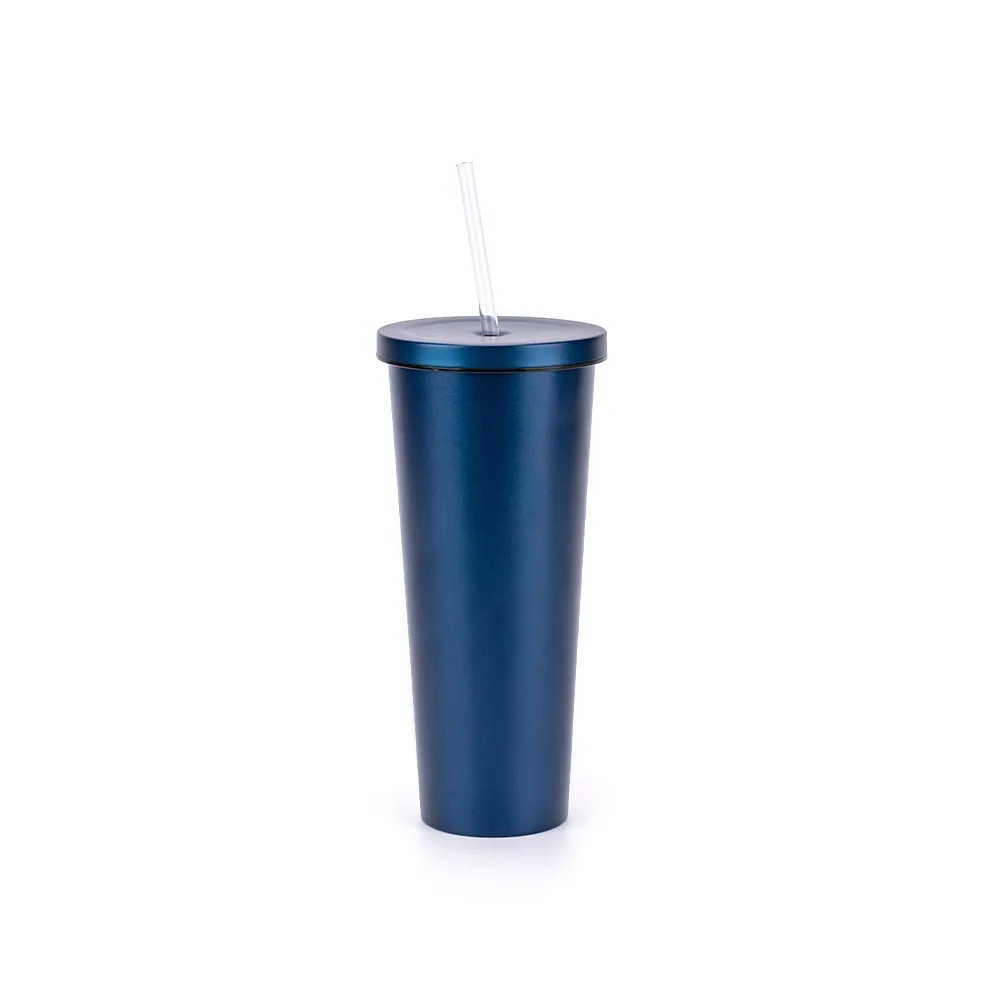 
Wholesale 17oz & 25oz custom design vacuum insulated tea cup double wall stainless steel tumbler cup with straw and lid 