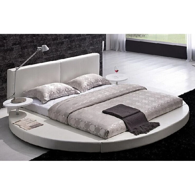 china manufactured home furniture luxury double round shaped bed