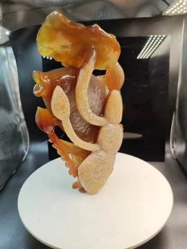 Hand carved crystal Carnelian agate geode  koi carp fish statue for home decoration