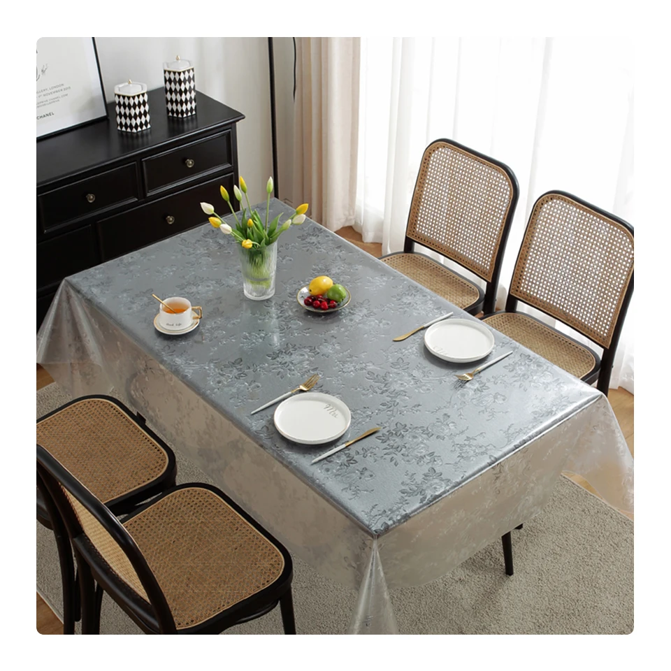 High quality transparent vinyl table cover clear embossed transparent sheet