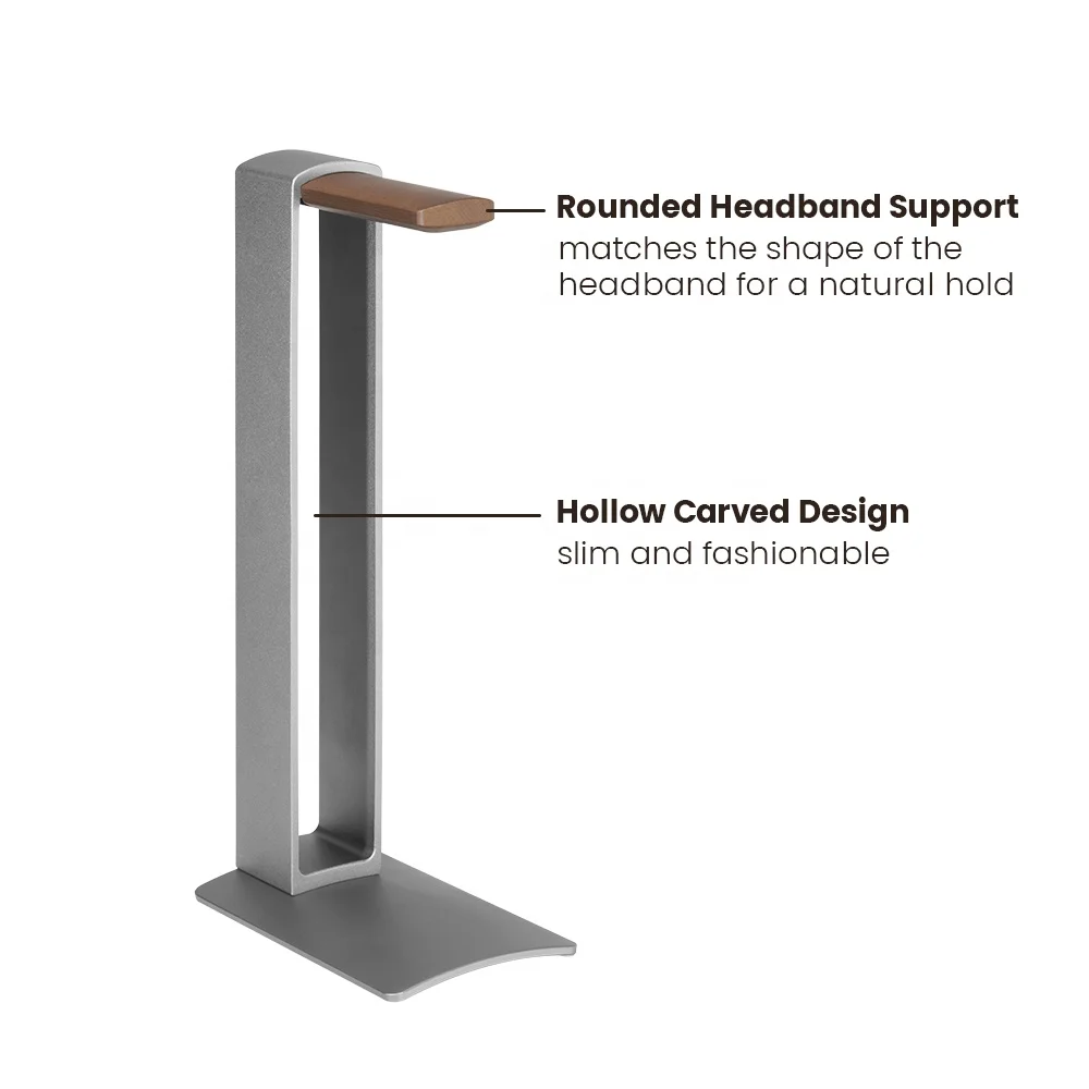 HPS05-3 Aluminum Wood Headphone Stand Headset Holder Gaming Game Headphone Hanger