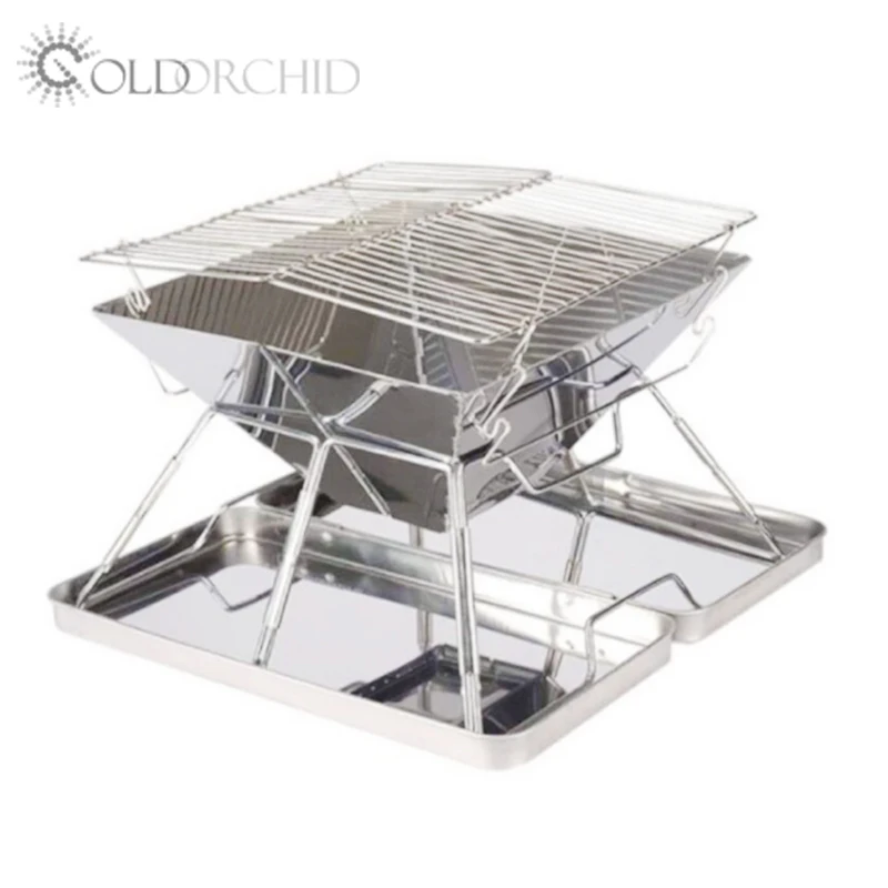 New in market stainless steel foldable  plus portable bbq grill smoker for outdoor use